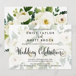 Invitation Calligraphie du sud Mariage floral décliné