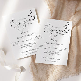 Invitation Calligraphie élégante Dîner Fiançailles