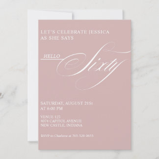 Invitation Calligraphie élégante moderne pour 60e anniversair