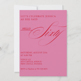 Invitation Calligraphie élégante moderne pour 60e anniversair