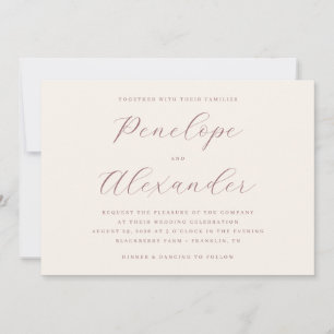 Invitation Calligraphie Élégante Taupe