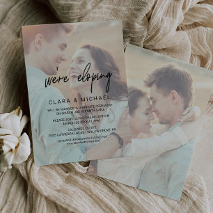 Invitation Calligraphie fantaisiste Fuite amoureuse photo d