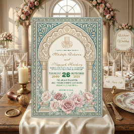 Invitation Calligraphie islamique élégante Nikah Bismillah