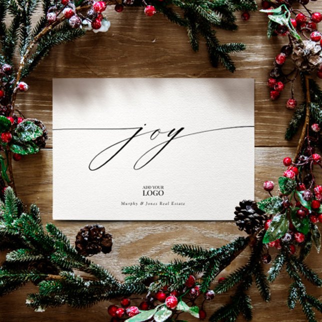 Invitation Calligraphie Joy Branded Logo Entreprise Noël (Créateur téléchargé)