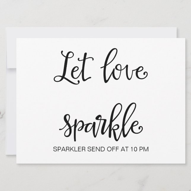 Invitation Calligraphie | "Laissez briller l'amour" enseigne  (Devant)