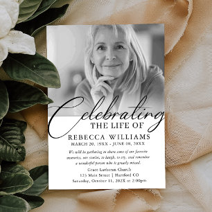 Invitation Calligraphie minimale Célébration de la vie Invita