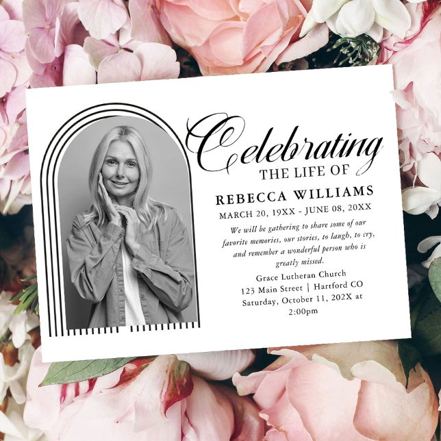 Invitation Calligraphie minimale linéaire Célébration de la v (Créateur téléchargé)