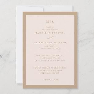 Invitation Calligraphie minimaliste beige élégante