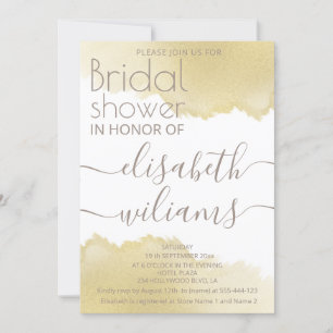 Invitation Calligraphie minimaliste de trait de brosse d'or