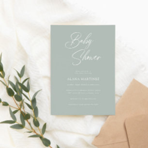 Invitation Calligraphie minimaliste moderne BABY SHOWER