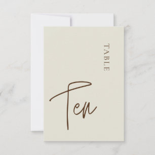 Invitation Calligraphie minimaliste Tableau dix Numéro de tab