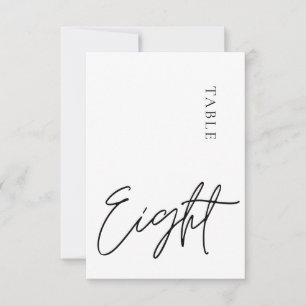 Invitation Calligraphie minimaliste Tableau huit Numéro de ta