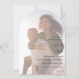 Invitation Calligraphie MOD avec Duo Photo Enregistrer la dat