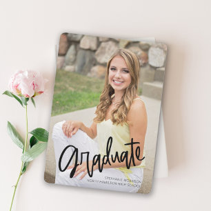 Invitation Calligraphie moderne 2023 Photo Graduation Party