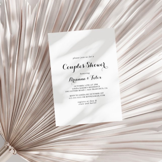 Invitation Calligraphie moderne Couples Douche (Créateur téléchargé)