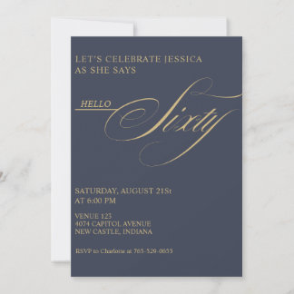 Invitation Calligraphie Moderne Élégante pour 60e Anniversair