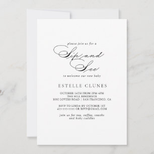 Invitation Calligraphie moderne élégante Sip et Voir 