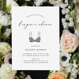 Invitation Calligraphie moderne Fête des mariées de lingerie