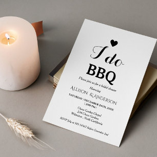 Invitation Calligraphie moderne i do barbecue douche nuptiale