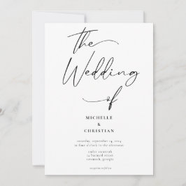 Invitation Calligraphie moderne Mariage noir solide