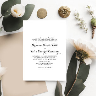 Invitation Calligraphie moderne Mariage officiel