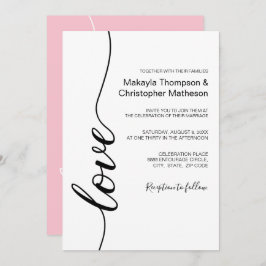 Invitation Calligraphie moderne Script Mariage noir et blanc