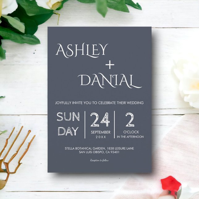 Invitation Calligraphie moderne simple Classique Mariage élég (Créateur téléchargé)