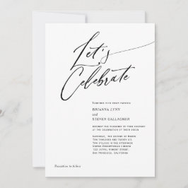 Invitation Calligraphie moderne Simple mariage noir et blanc 