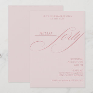 Invitation Calligraphie moderne simple pour une fête d'annive