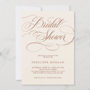 Invitation Calligraphie moderne terracotta Boho Fête des mari