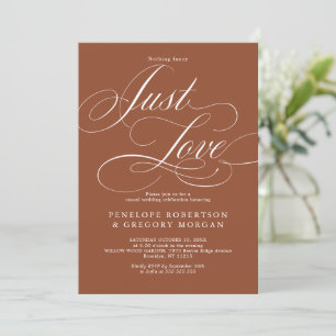 Invitation Calligraphie moderne Terracotta juste amour mariag