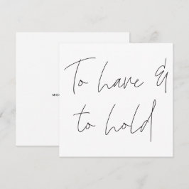 Invitation Calligraphie moderne Vow avoir et tenir Mariage