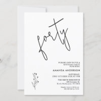 Calligraphie noire minimaliste Texte 40e anniversa