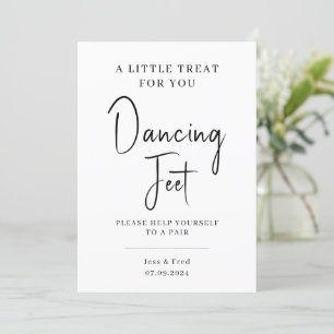 Invitation Calligraphie noire Pied de danse Mariage Pied Piéd