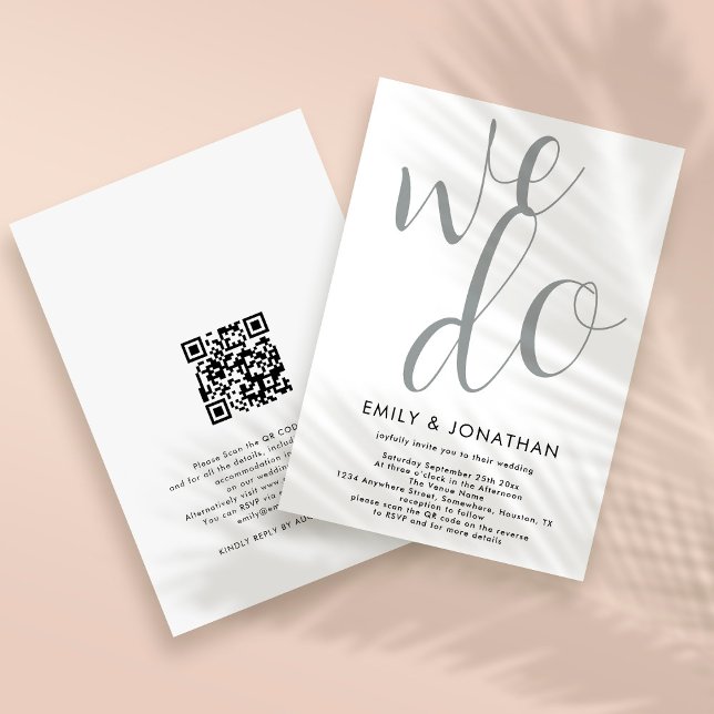 Invitation Calligraphie Nous faisons QR Code Mariage (Créateur téléchargé)