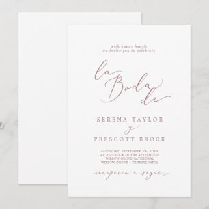 Invitation Calligraphie Or Rose Delicy La Boda De Mariage