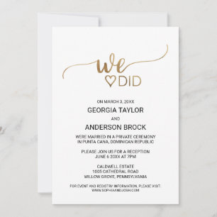 Invitation Calligraphie Or Simple Nous Avons Fait