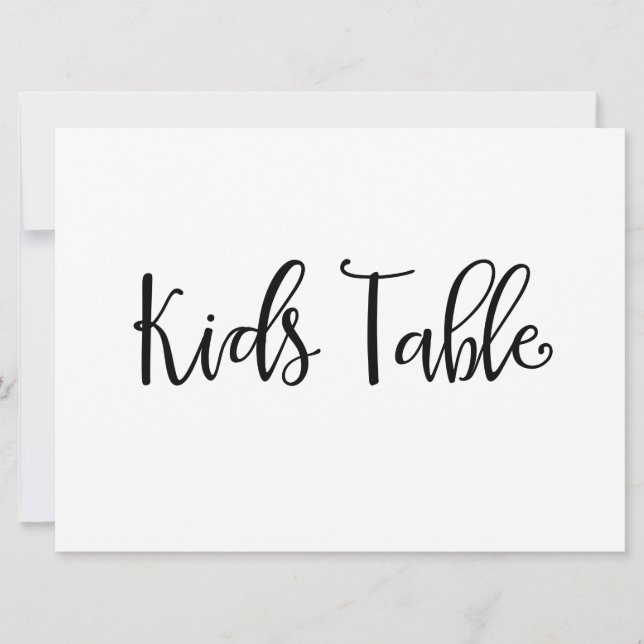Invitation Calligraphie | Panneau de mariage "Table des enfan (Devant)