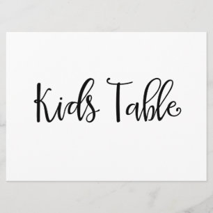Invitation Calligraphie   Panneau Mariage "Table Enfants"