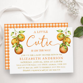 Invitation Calligraphie Petit Cutie Baby Shower Gingham