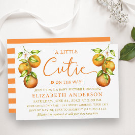 Invitation Calligraphie Petite Cutie Douche Oranges Grandes