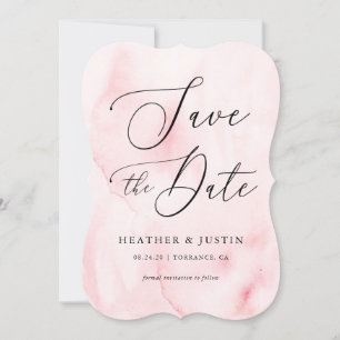 Invitation Calligraphie rose aquarelle Mariage Enregistrer le