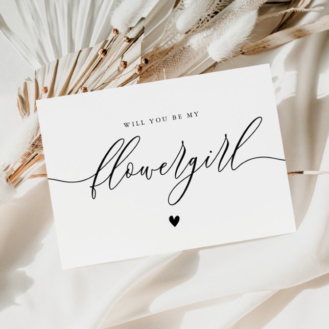 Invitation calligraphie script fleurgirl proposition card (Créateur téléchargé)