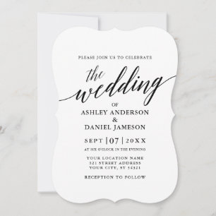 Invitation Calligraphie Script Moderne Mariage élégant