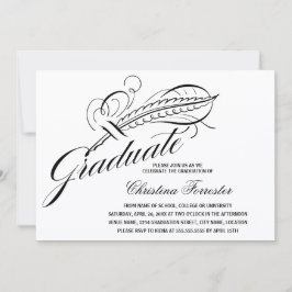 Invitation Calligraphie Script Plume Quill Graduation