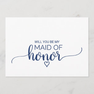 Invitation Calligraphie Simple De La Marine Maid Of Honor Pro