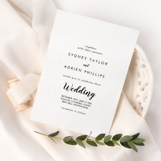 Invitation Calligraphie simple Mariage informel