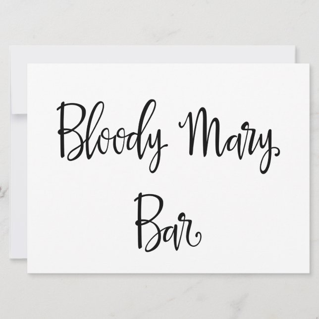 Invitation Calligraphie simple | Panneau de mariage bar Blood (Devant)