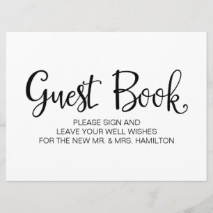 Invitation Calligraphie simple   Panneau de mariage "Livre d'