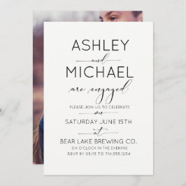 Invitation Calligraphie Typographie Engagement Partie Invitat